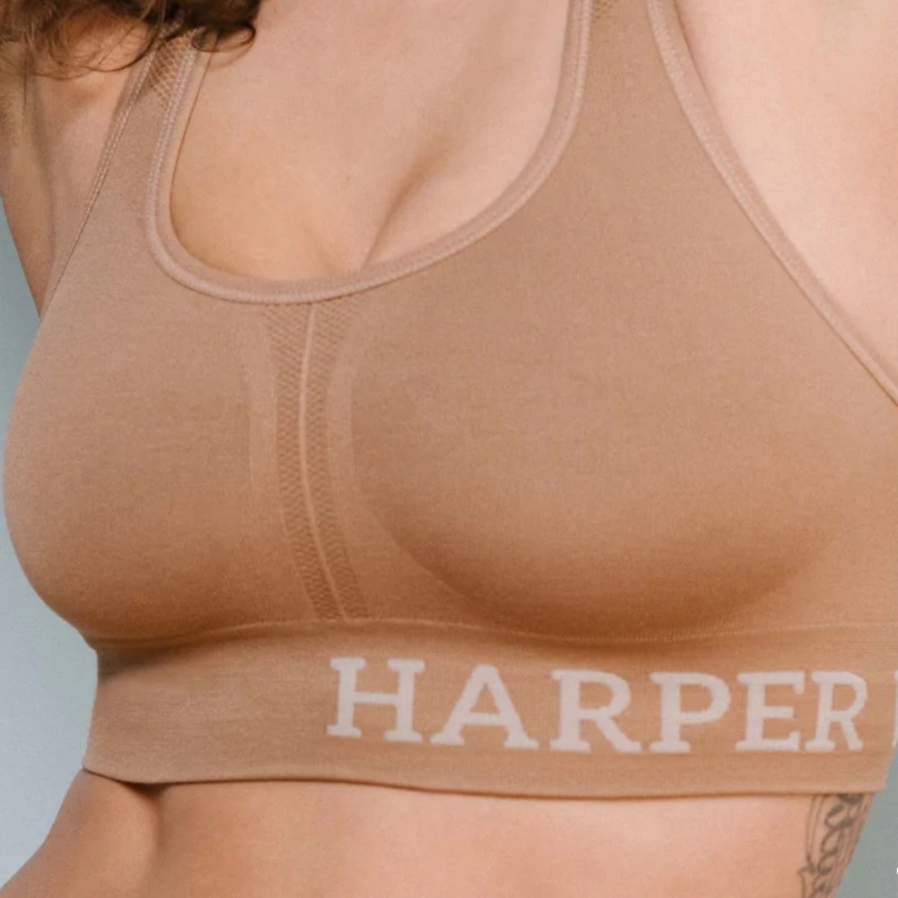 NWOT! Harper Wilde~ MOVE RACERBACK SPORTS BRA in Tan. Size Large.